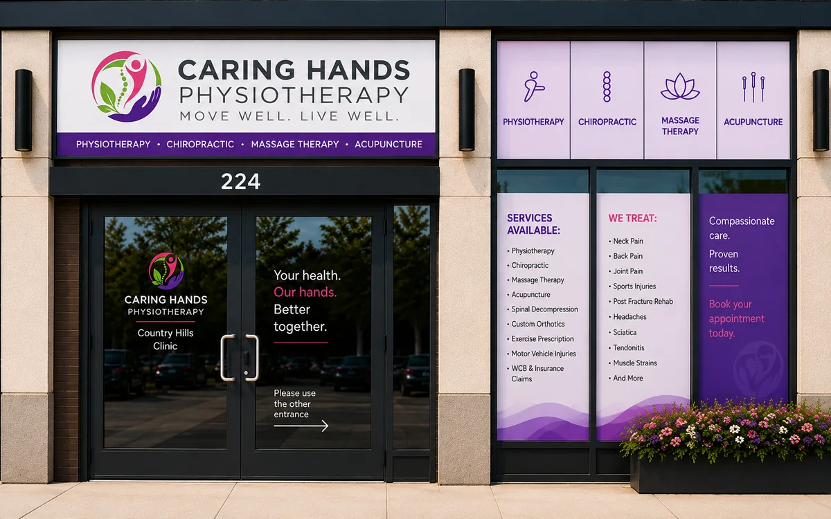 Caring Hands Physiotherapy Country Hills clinic storefront in Calgary