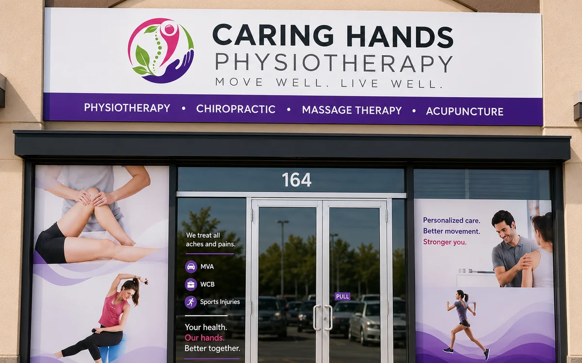 Caring Hands Physiotherapy Falconridge clinic storefront in Calgary
