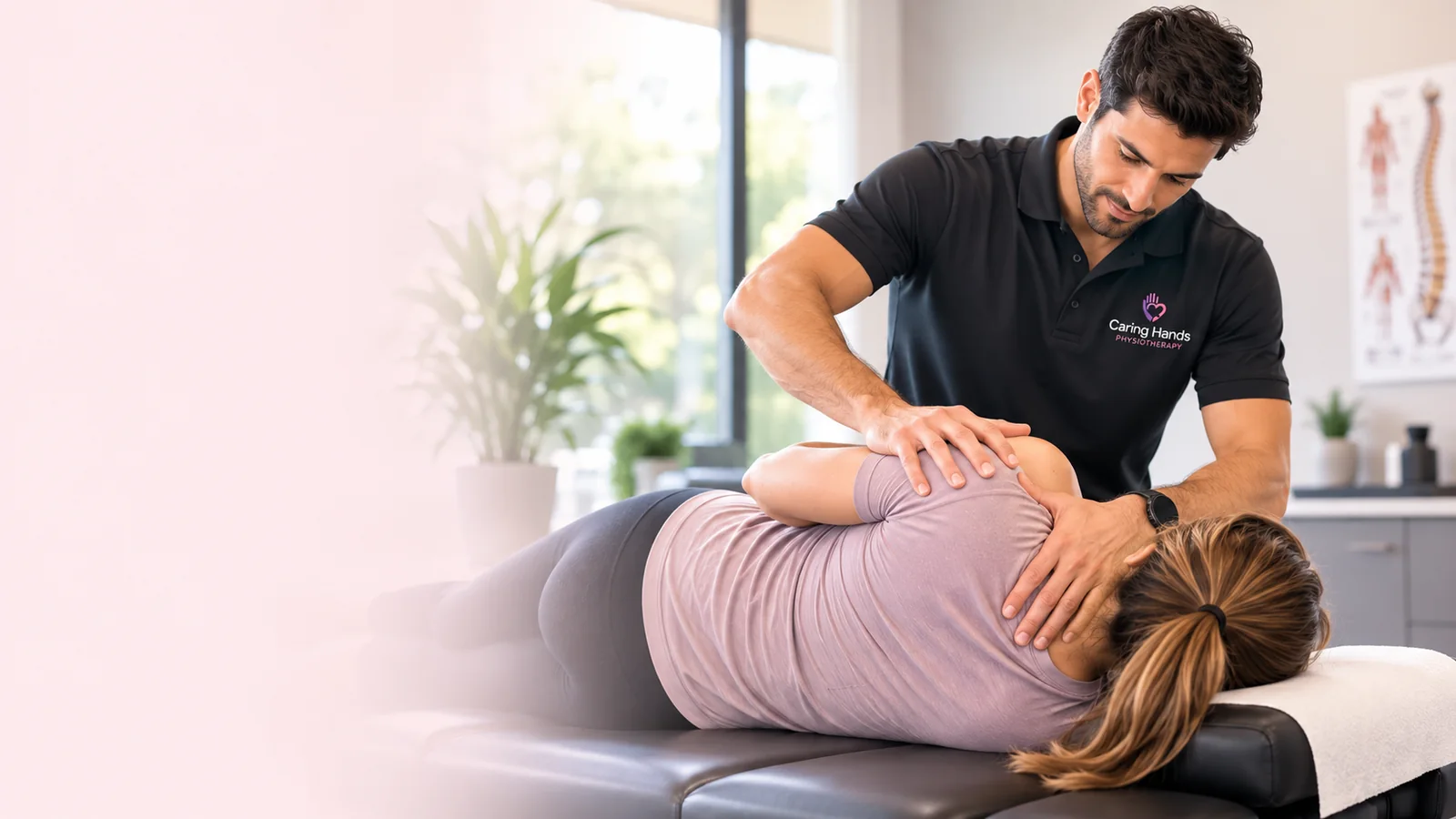 Chiropractic treatment in a bright modern clinic
